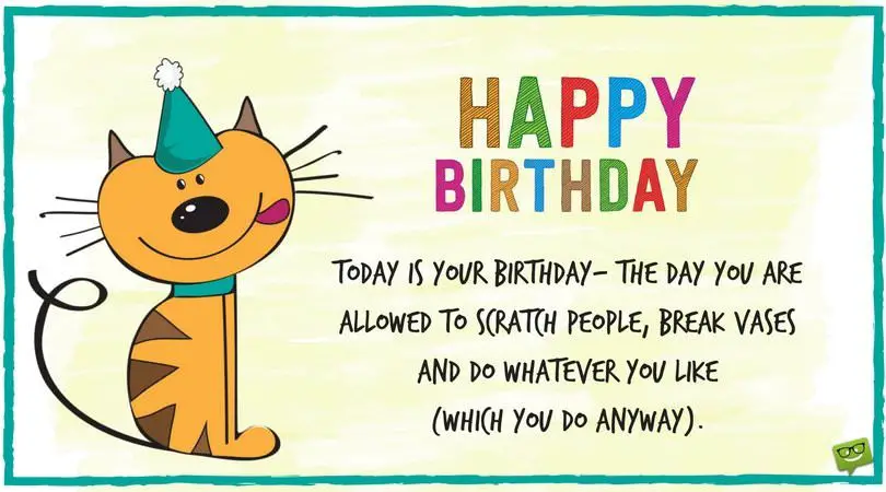 Happy Birthday With Cute Cat Image
